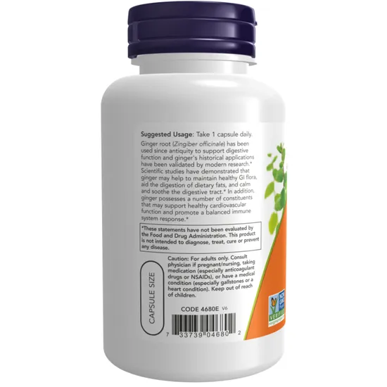 NOW Foods Ginger Root 550mg 100 Capsules