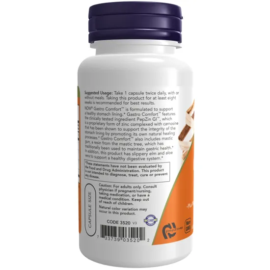 NOW Foods Gastro Comfort With PepZin GI 60 Capsules