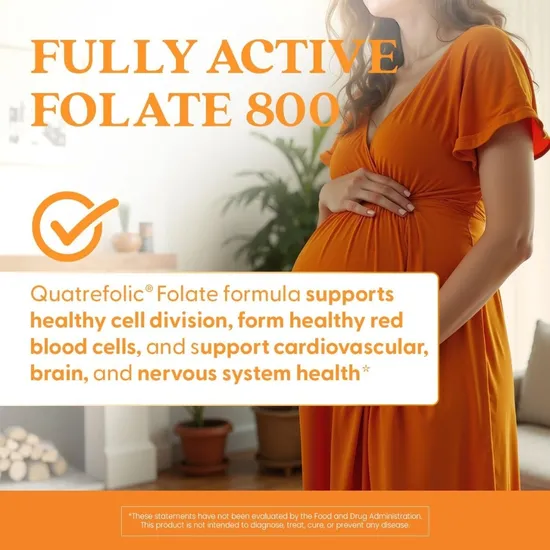 Doctor's Best Fully Active Folate 800 With Quatrefolic 800mcg - 60 Vcaps