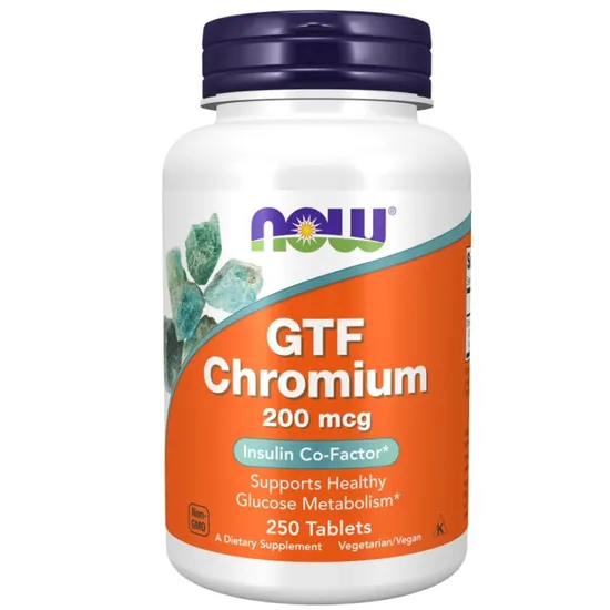 NOW Foods GTF Chromium 200mcg 100 Tablets