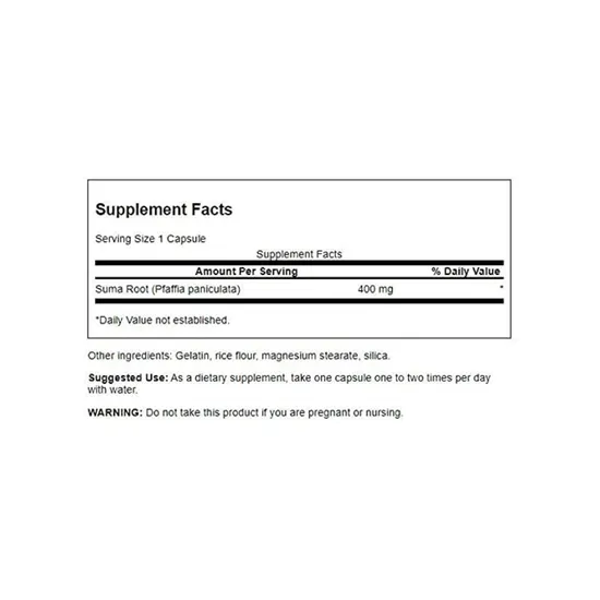 Swanson Full Spectrum Suma Root 400mg Capsules 60 Capsules