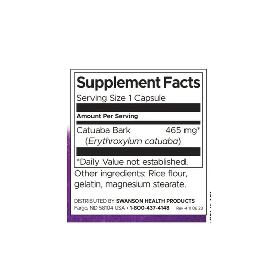 Swanson Full Spectrum Catuaba Bark 465mg Capsules 60 Capsules