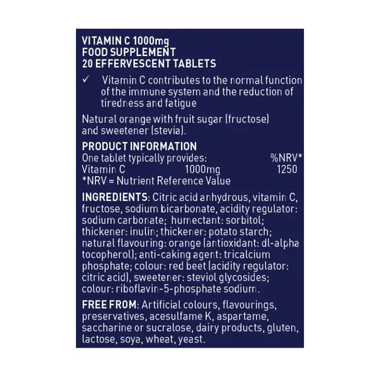 Higher Nature Fizzy C Effervescent Tablets 20 Tablets