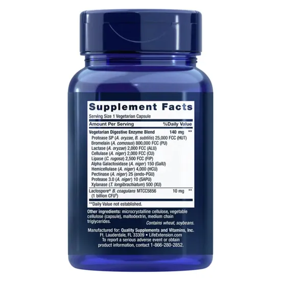 Life Extension Enhanced Super Digestive Enzymes With Probiotics 60 Veg Caps