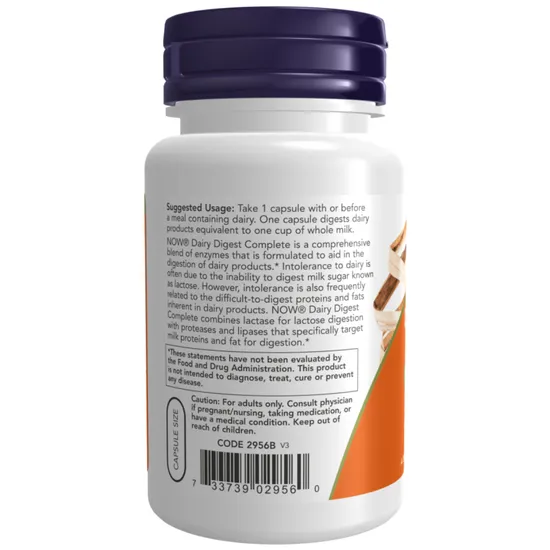 NOW Foods Dairy Digest Complete Capsules 90 Capsules