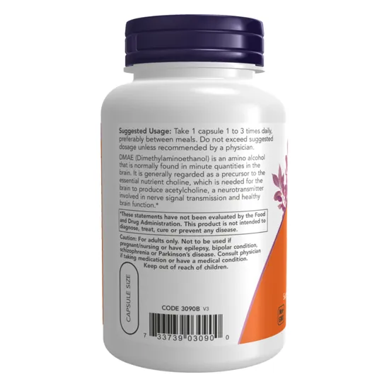 NOW Foods DMAE Dimethylaminoethanol 250mg 100 Capsules