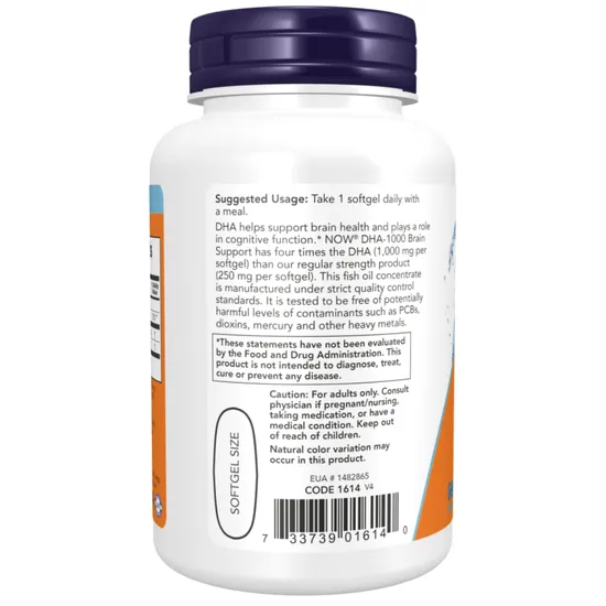 NOW Foods DHA-1000 Brain Support 90 Softgels