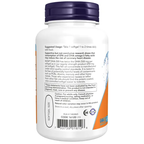 NOW Foods DHA-500 500DHA/250EPA Softgels 90 Softgels