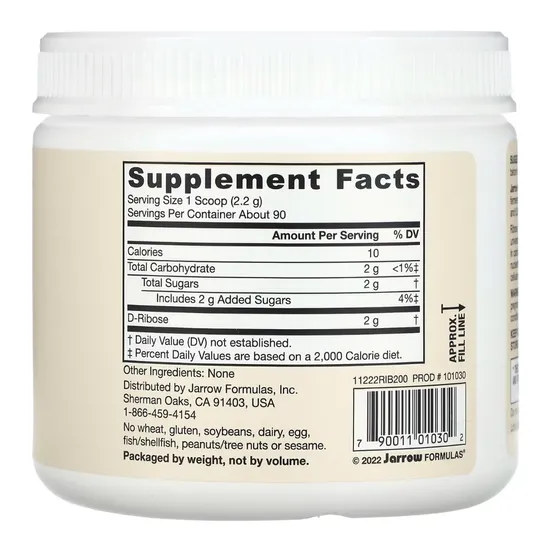 Jarrow Formulas D-Ribose Powder 200g