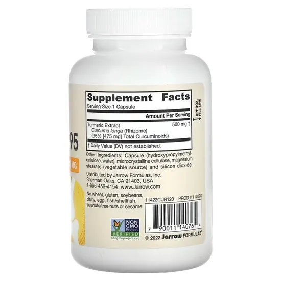 Jarrow Formulas Curcumin 95 500mg Vegicaps 120
