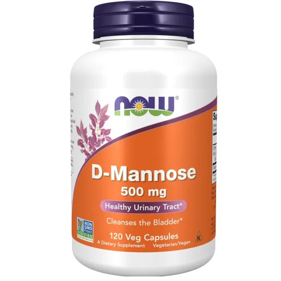 NOW Foods D-Mannose 500mg Capsules 60 Capsules