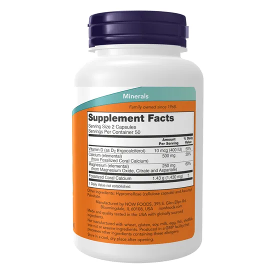 NOW Foods Coral Calcium Plus Capsules 100 Capsules