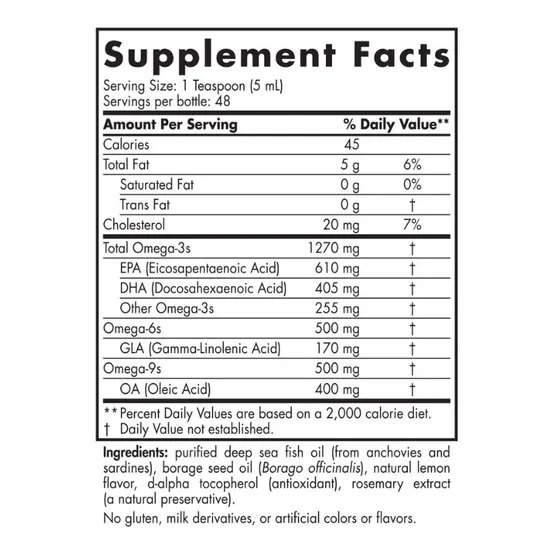 Nordic Naturals Complete Omega 1270mg Lemon 237ml