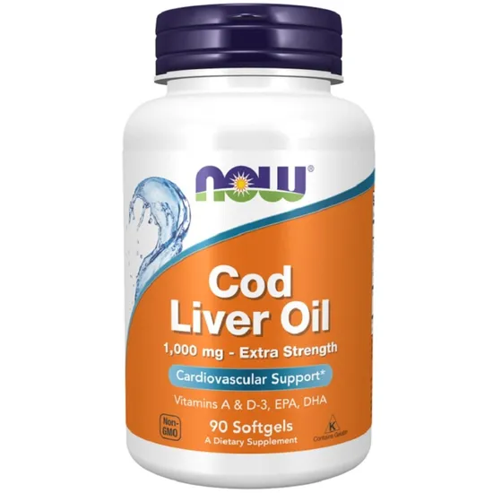 NOW Foods Cod Liver Oil 1000mg Extra Strength 90 Softgels