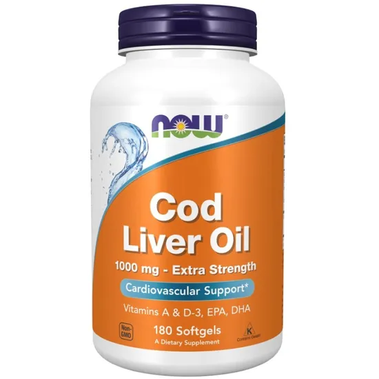 NOW Foods Cod Liver Oil 1000mg Extra Strength 90 Softgels