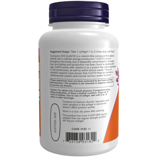 NOW Foods CoQ10 With Lecithin & Vitamin E 400mg - 60 Softgels