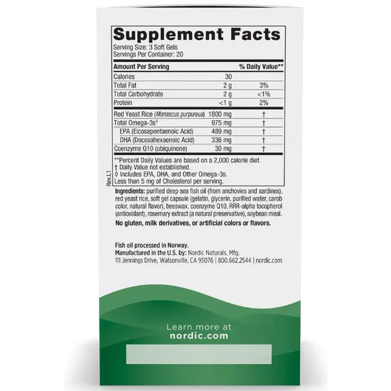 Nordic Naturals Cholesterol Support 60 Softgels