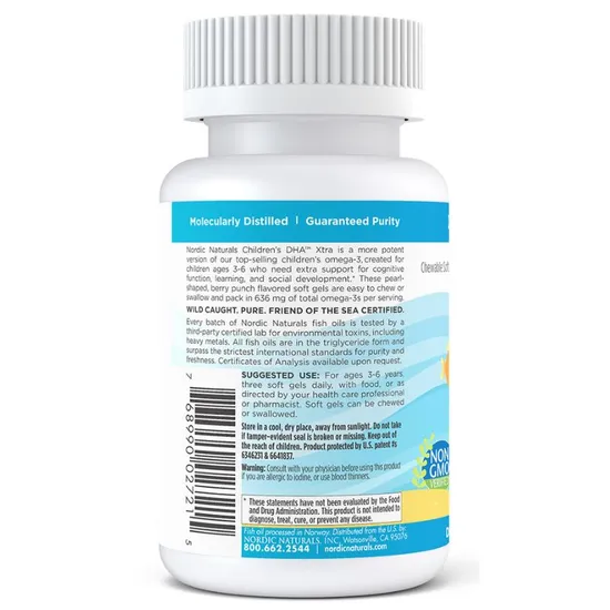 Nordic Naturals Children's DHA Xtra 636mg Berry Punch Mini Softgels 90