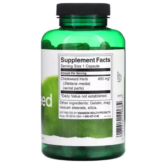 Swanson Chickweed 450mg Capsules 180 Capsules