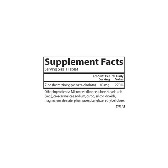 Carlson Labs Chelated Zinc 30mg 100 Tablets