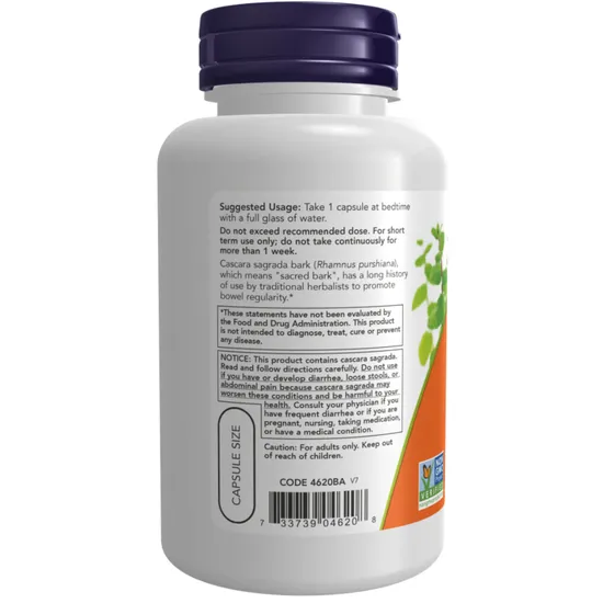NOW Foods Cascara Sagrada 450mg Capsules 250 Capsules