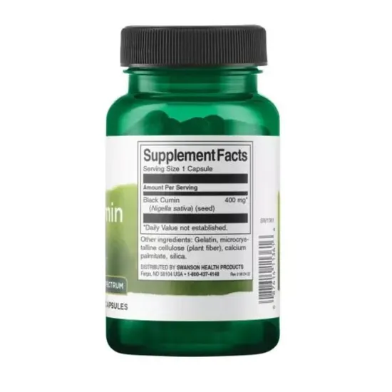 Swanson Black Cumin Seed 400mg Capsules 60 Capsules