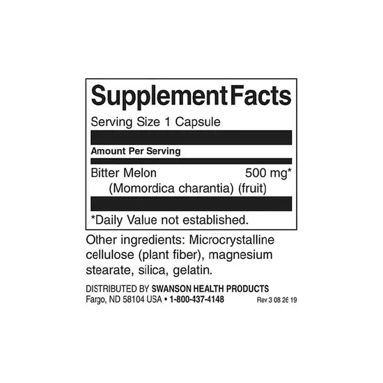 Swanson Bitter Melon 500mg Capsules 60 Capsules