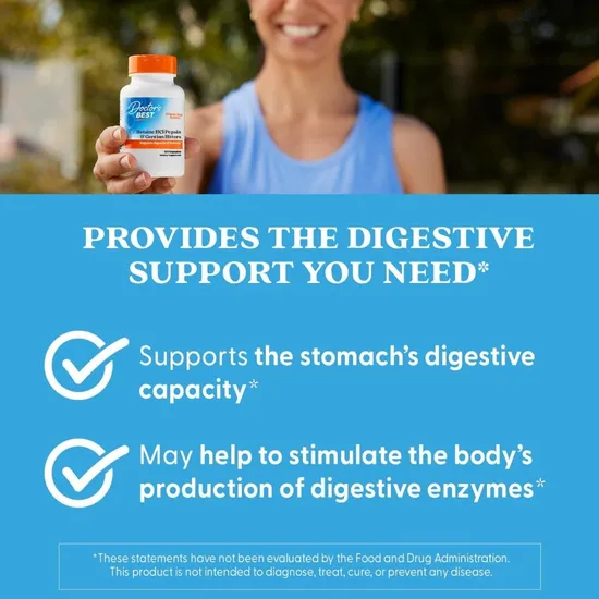 Doctor's Best Betaine HCl Pepsin & Gentian Bitters Caps 120 Capsules