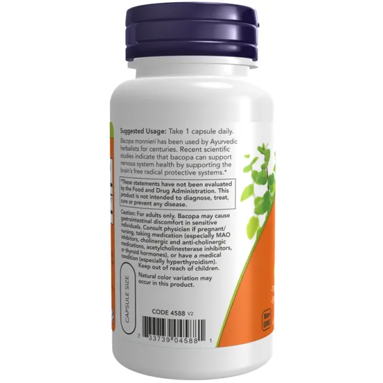 NOW Foods Bacopa Extract 450mg 90 Capsules