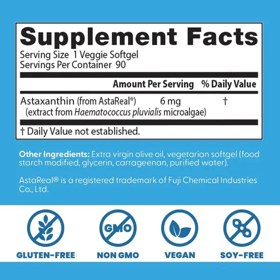 Doctor's Best Astaxanthin With AstaPure 6mg Veg Softgels 90