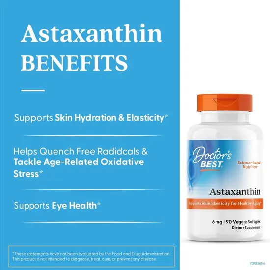 Doctor's Best Astaxanthin With AstaPure 6mg Veg Softgels 90