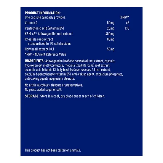 Higher Nature Ashwagandha & Rhodiola Complex 30 Capsules