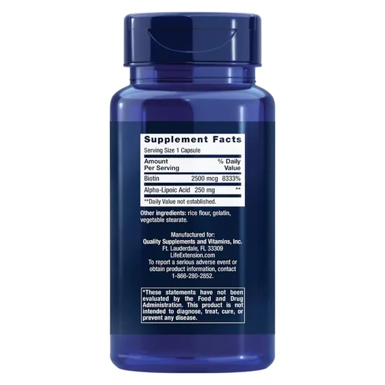 Life Extension Alpha-Lipoic Acid With Biotin 60 Capsules