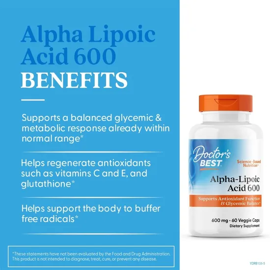 Doctor's Best Alpha Lipoic Acid 600mg 60 Veggie Caps