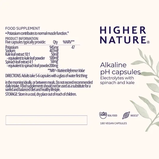 Higher Nature Alkaline pH Capsules 180 Capsules