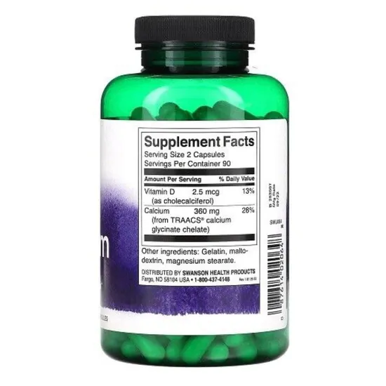 Swanson Albion Calcium & Magnesium Capsules 60 Capsules