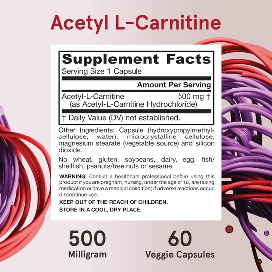 Jarrow Formulas Acetyl L-Carnitine 500mg Vegicaps 60