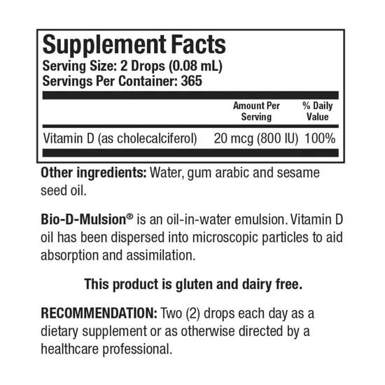 Biotics Research Bio-D-Mulsion Liquid 30ml