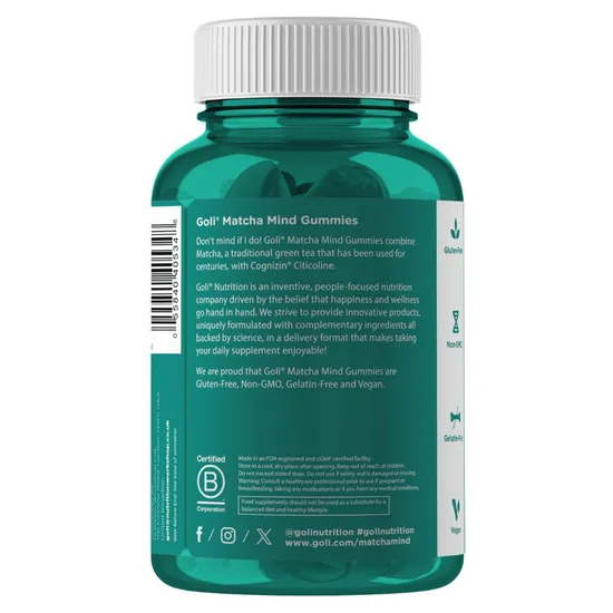 Goli Nutrition Matcha Mind Gummies 60 Gummies