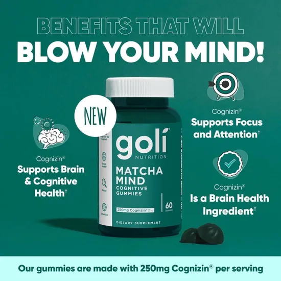 Goli Nutrition Matcha Mind Gummies 60 Gummies