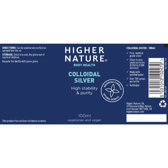 Higher Nature Colloidal Silver Solution 200ml