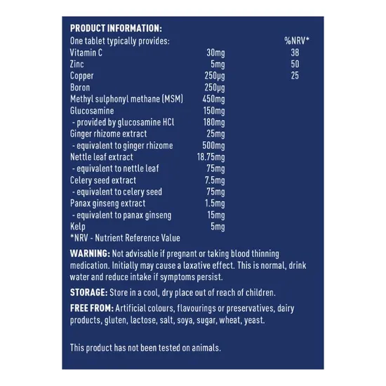 Higher Nature MSM Glucosamine Joint Complex Vegitabs 90 Vegitabs