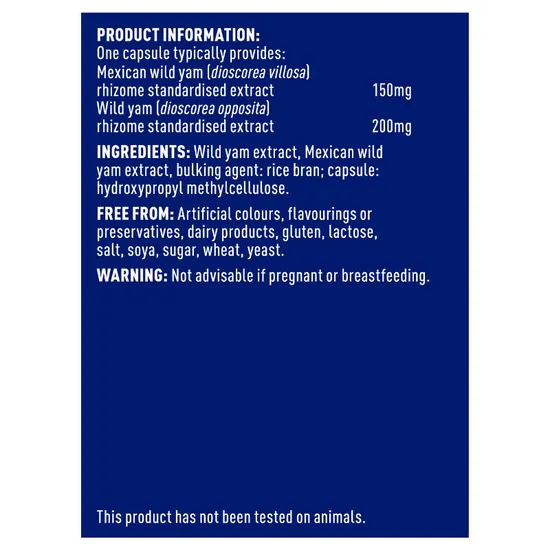 Higher Nature Mexican Yam Concentrated Extract Veg Capsules 90 Capsules