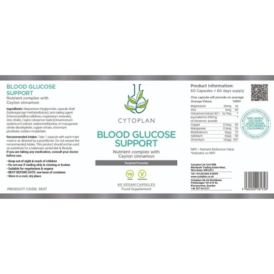 Cytoplan Blood Glucose Support Wholefood Capsules 60 Capsules
