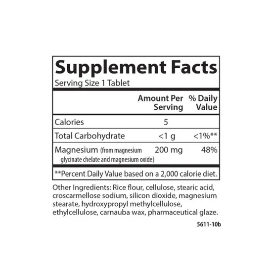 Carlson Labs Chelated Magnesium 200mg Tablets 180 Tablets