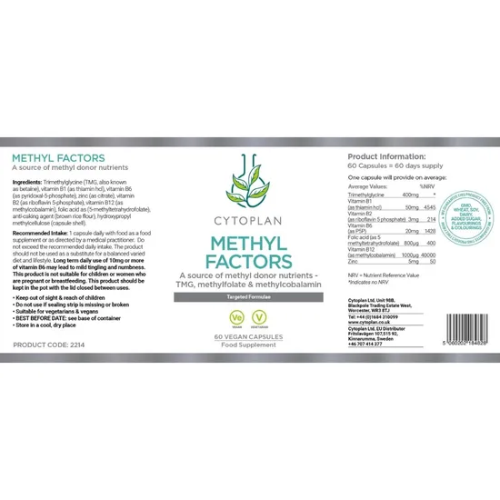 Cytoplan Methyl Factors Capsules 60 Capsules