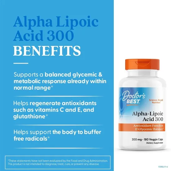 Doctor's Best Alpha Lipoic Acid 300mg Vegicaps 180 Vegicaps