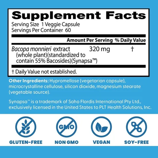 Doctor's Best Bacopa With Synapsa 320mg Vegicaps 60 Vegicaps