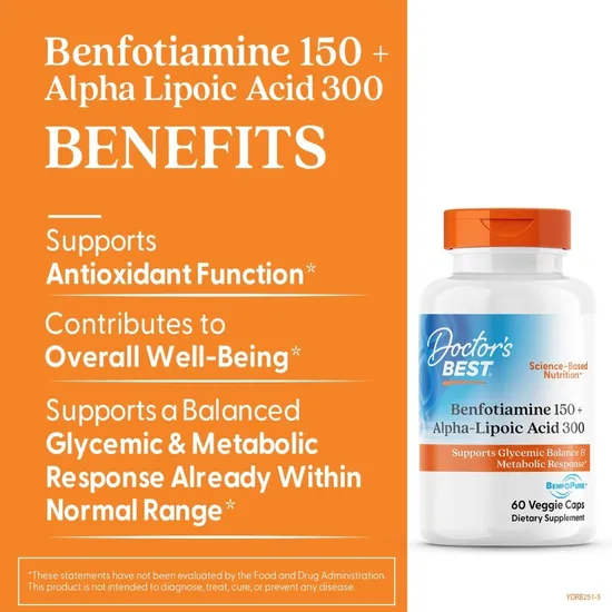 Doctor's Best Benfotiamine 150 + Alpha-Lipoic Acid 300 Vegicaps 60 Vegicaps