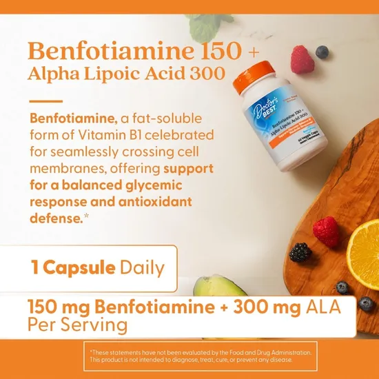 Doctor's Best Benfotiamine 150 + Alpha-Lipoic Acid 300 Vegicaps 60 Vegicaps